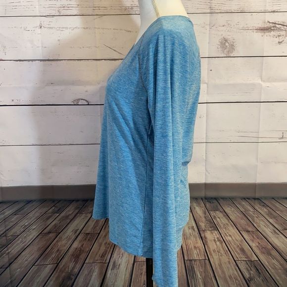 ASICS long sleeve blue V-neck top size Large - Picture 4 of 12